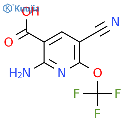 2-Amino-5-cyano-6-(trifluoromethoxy)pyridine-3-carboxylic acid structure