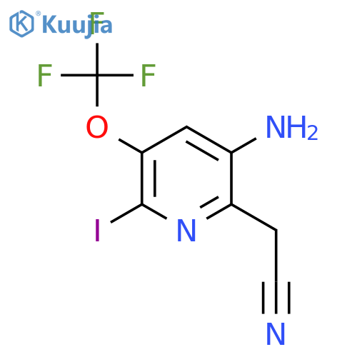 5-Amino-2-iodo-3-(trifluoromethoxy)pyridine-6-acetonitrile structure