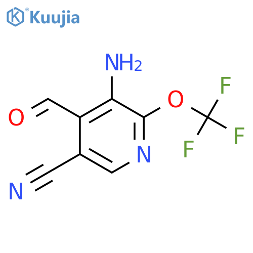 3-Amino-5-cyano-2-(trifluoromethoxy)pyridine-4-carboxaldehyde structure