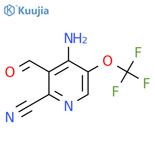 4-Amino-2-cyano-5-(trifluoromethoxy)pyridine-3-carboxaldehyde structure