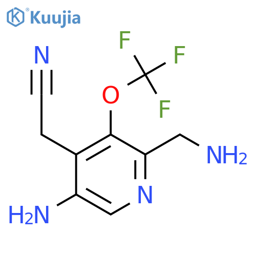 5-Amino-2-(aminomethyl)-3-(trifluoromethoxy)pyridine-4-acetonitrile structure