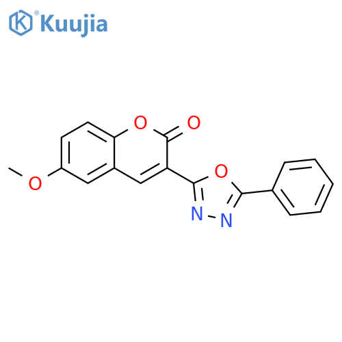 6-methoxy-3-(5-phenyl-1,3,4-oxadiazol-2-yl)-2H-chromen-2-one structure