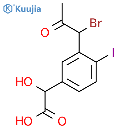 3-(1-Bromo-2-oxopropyl)-4-iodomandelic acid structure