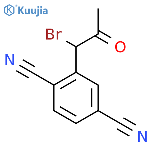 1-Bromo-1-(2,5-dicyanophenyl)propan-2-one structure