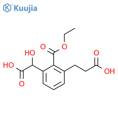Ethyl 2-(2-carboxyethyl)-6-(carboxy(hydroxy)methyl)benzoate structure