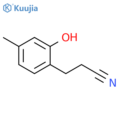 Benzenepropanenitrile, 2-hydroxy-4-methyl- structure