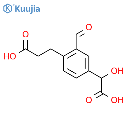 4-(2-Carboxyethyl)-3-formylmandelic acid structure