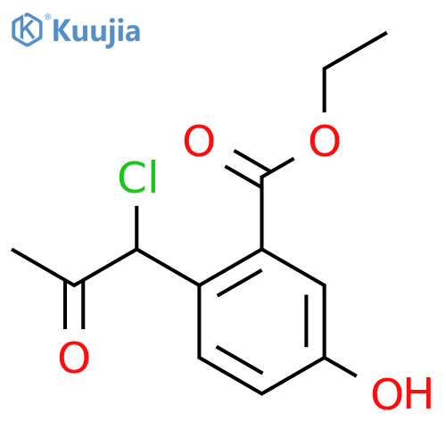 Ethyl 2-(1-chloro-2-oxopropyl)-5-hydroxybenzoate structure