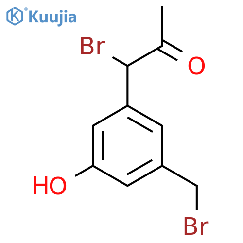 1-Bromo-1-(3-(bromomethyl)-5-hydroxyphenyl)propan-2-one structure