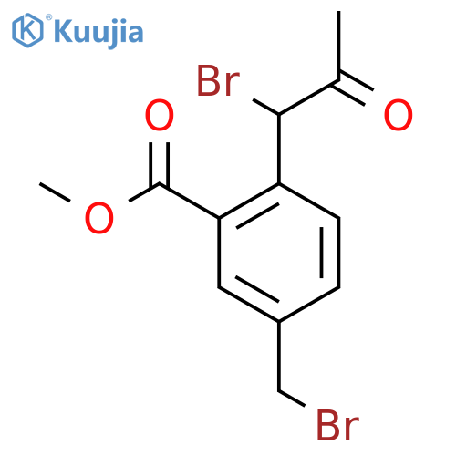 Methyl 2-(1-bromo-2-oxopropyl)-5-(bromomethyl)benzoate structure