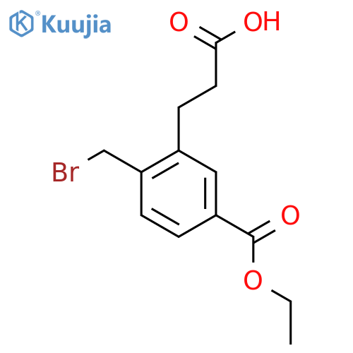 Ethyl 4-(bromomethyl)-3-(2-carboxyethyl)benzoate structure