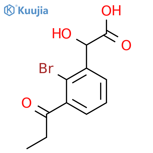 2-Bromo-3-propionylmandelic acid structure
