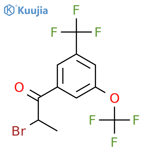 2-Bromo-1-(3-(trifluoromethoxy)-5-(trifluoromethyl)phenyl)propan-1-one structure