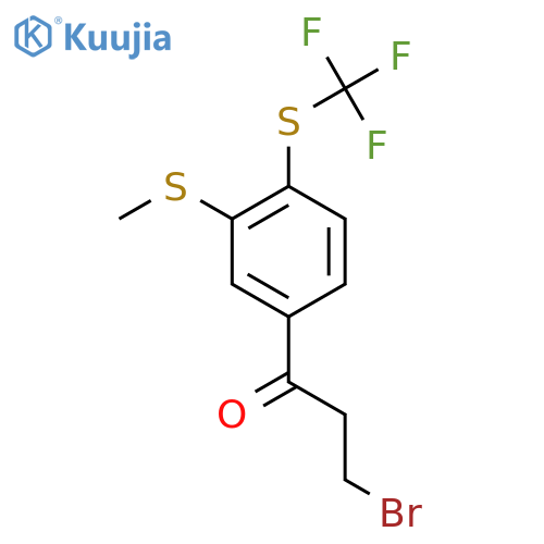 3-Bromo-1-(3-(methylthio)-4-(trifluoromethylthio)phenyl)propan-1-one structure