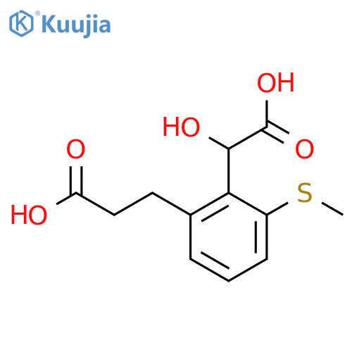 2-(2-Carboxyethyl)-6-(methylthio)mandelic acid structure
