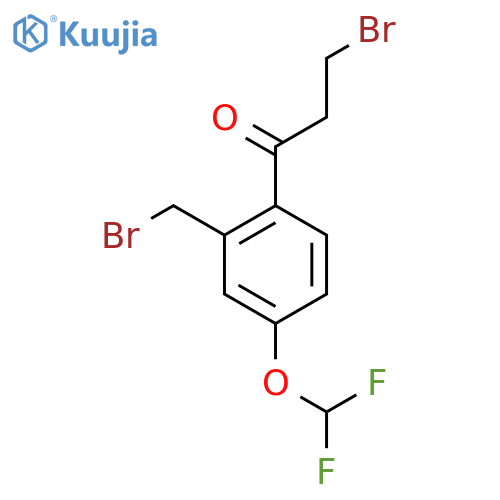 3-Bromo-1-(2-(bromomethyl)-4-(difluoromethoxy)phenyl)propan-1-one structure
