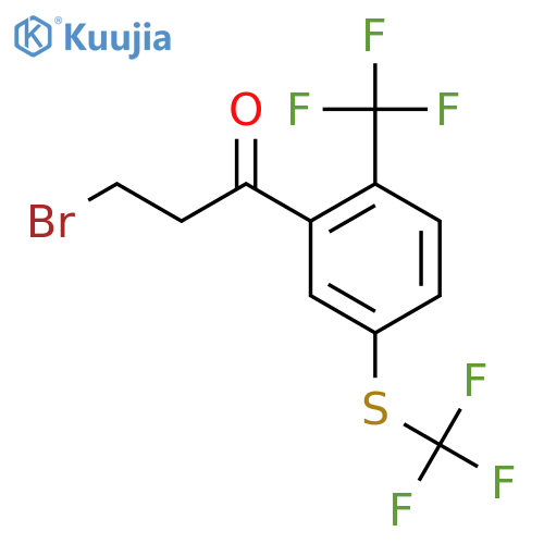 3-Bromo-1-(2-(trifluoromethyl)-5-(trifluoromethylthio)phenyl)propan-1-one structure