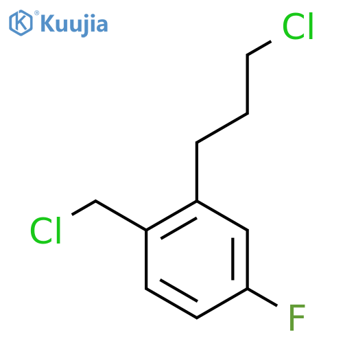 2-(3-Chloropropyl)-4-fluorobenzyl chloride structure