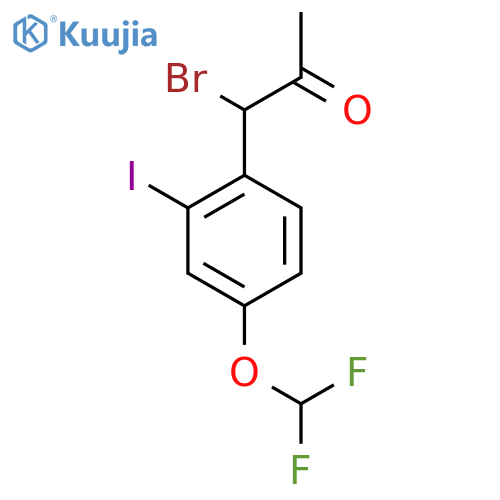 1-Bromo-1-(4-(difluoromethoxy)-2-iodophenyl)propan-2-one structure