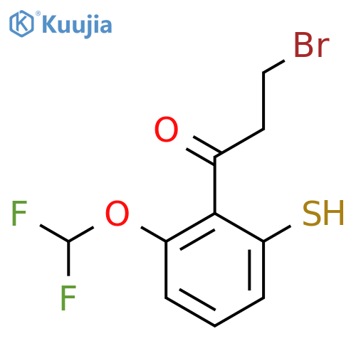 3-Bromo-1-(2-(difluoromethoxy)-6-mercaptophenyl)propan-1-one structure