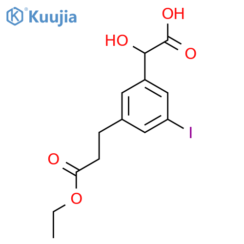 3-(3-Ethoxy-3-oxopropyl)-5-iodomandelic acid structure
