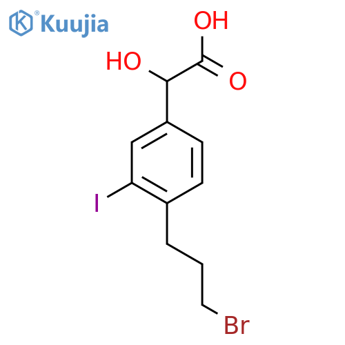 4-(3-Bromopropyl)-3-iodomandelic acid structure
