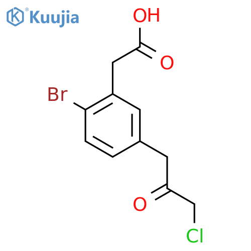 2-Bromo-5-(3-chloro-2-oxopropyl)phenylacetic acid structure