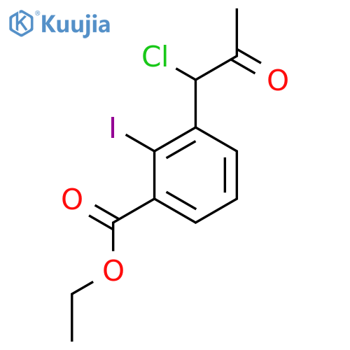 Ethyl 3-(1-chloro-2-oxopropyl)-2-iodobenzoate structure