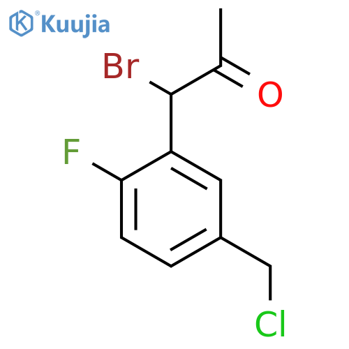 1-Bromo-1-(5-(chloromethyl)-2-fluorophenyl)propan-2-one structure