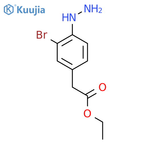 Ethyl 3-bromo-4-hydrazinylphenylacetate structure
