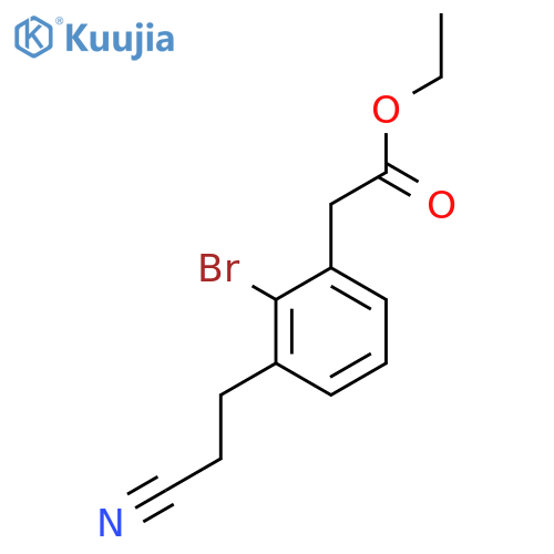 Ethyl 2-bromo-3-(2-cyanoethyl)phenylacetate structure