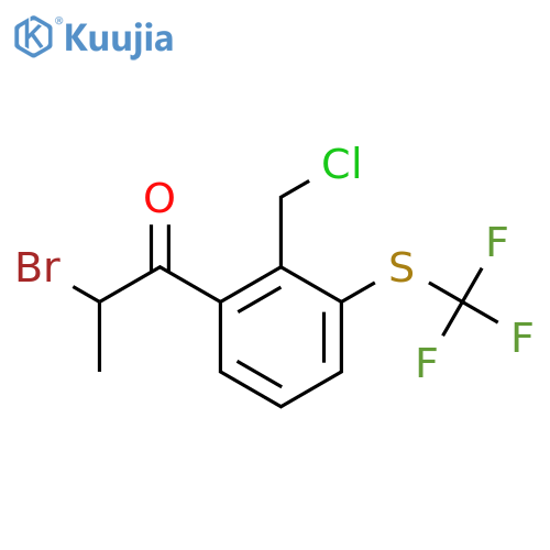 2-Bromo-1-(2-(chloromethyl)-3-(trifluoromethylthio)phenyl)propan-1-one structure