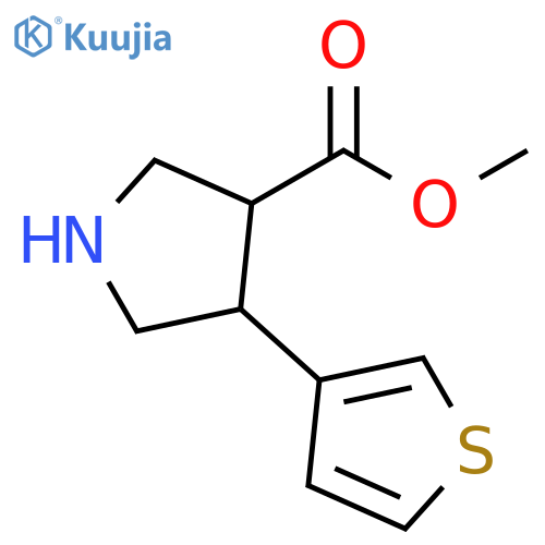 3-Pyrrolidinecarboxylic acid, 4-(3-thienyl)-, methyl ester structure