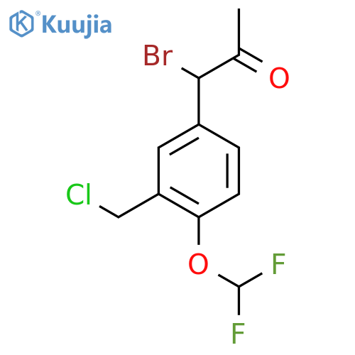 1-Bromo-1-(3-(chloromethyl)-4-(difluoromethoxy)phenyl)propan-2-one structure