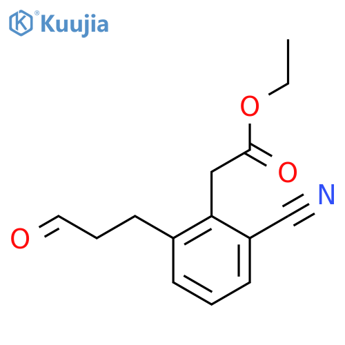 Ethyl 2-cyano-6-(3-oxopropyl)phenylacetate structure
