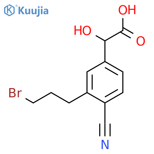 3-(3-Bromopropyl)-4-cyanomandelic acid structure
