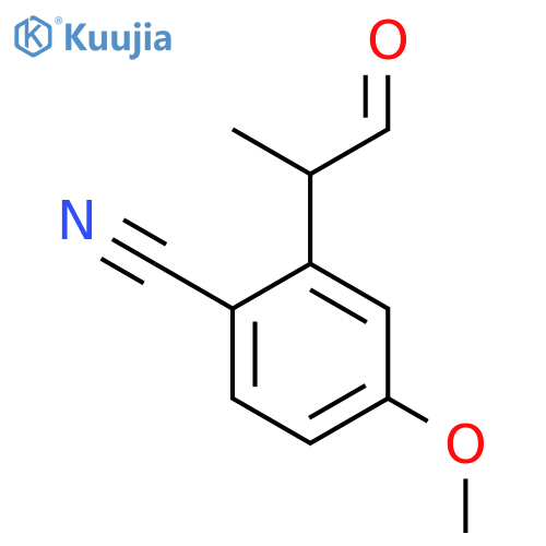 2-Cyano-5-methoxyphenylpropanal structure