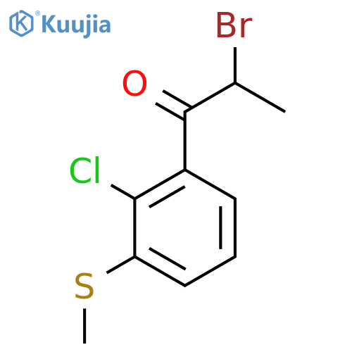 2-Bromo-1-(2-chloro-3-(methylthio)phenyl)propan-1-one structure