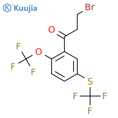 3-Bromo-1-(2-(trifluoromethoxy)-5-(trifluoromethylthio)phenyl)propan-1-one structure