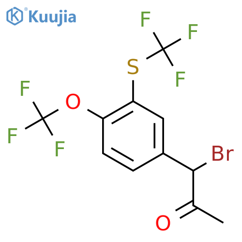 1-Bromo-1-(4-(trifluoromethoxy)-3-(trifluoromethylthio)phenyl)propan-2-one structure