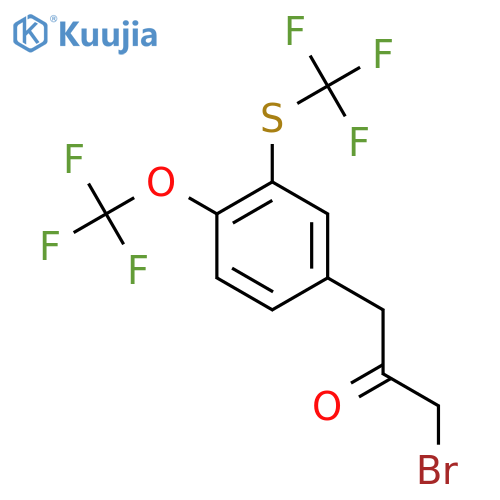 1-Bromo-3-(4-(trifluoromethoxy)-3-(trifluoromethylthio)phenyl)propan-2-one structure