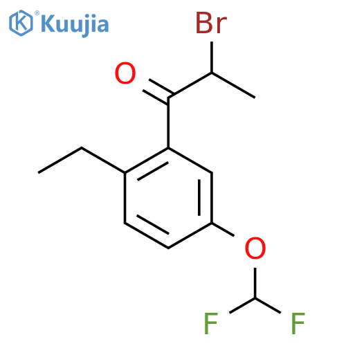 2-Bromo-1-(5-(difluoromethoxy)-2-ethylphenyl)propan-1-one structure