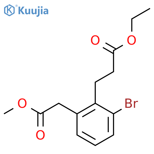 Methyl 3-bromo-2-(3-ethoxy-3-oxopropyl)phenylacetate structure