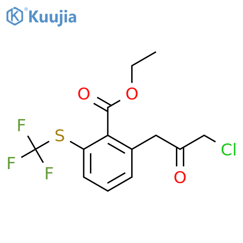 Ethyl 2-(3-chloro-2-oxopropyl)-6-(trifluoromethylthio)benzoate structure