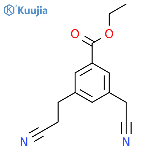Ethyl 3-(2-cyanoethyl)-5-(cyanomethyl)benzoate structure