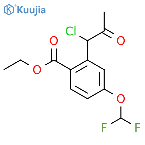 Ethyl 2-(1-chloro-2-oxopropyl)-4-(difluoromethoxy)benzoate structure