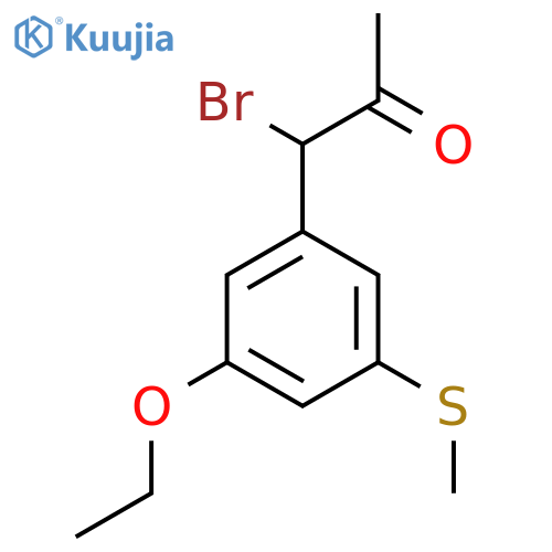 1-Bromo-1-(3-ethoxy-5-(methylthio)phenyl)propan-2-one structure
