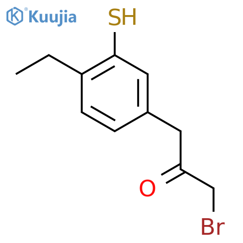 1-Bromo-3-(4-ethyl-3-mercaptophenyl)propan-2-one structure