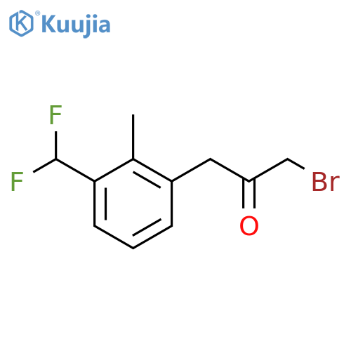 1-Bromo-3-(3-(difluoromethyl)-2-methylphenyl)propan-2-one structure