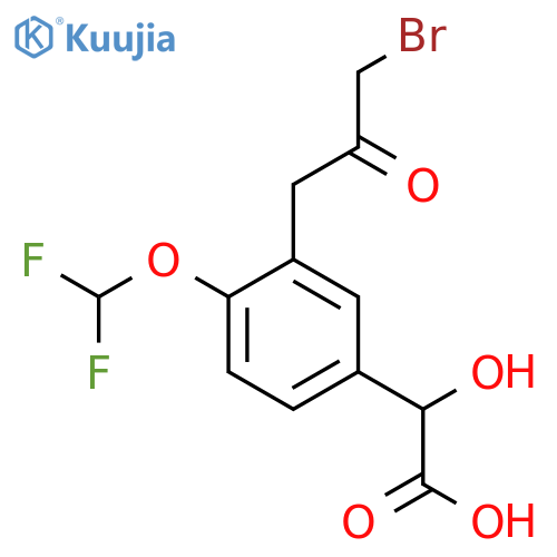 3-(3-Bromo-2-oxopropyl)-4-(difluoromethoxy)mandelic acid structure